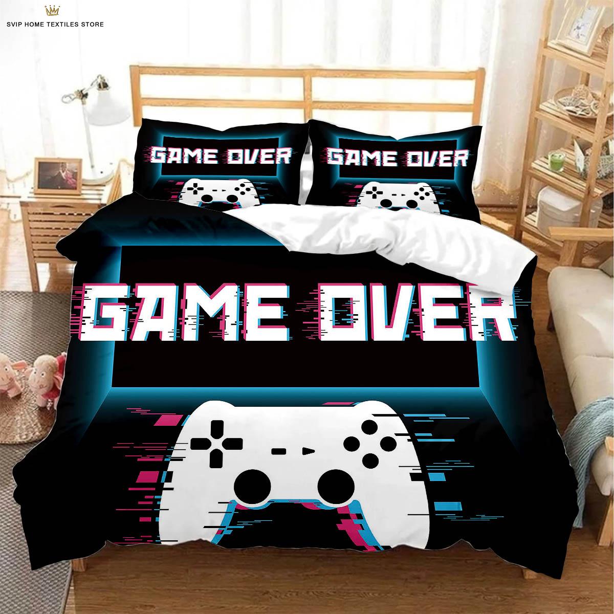 

Акварельный геймпад 3D-принт Пододеяльник Машинная стирка Пододеяльник Комплект постельного белья Пододеяльник Наволочка EU 135x200cm 2PCS