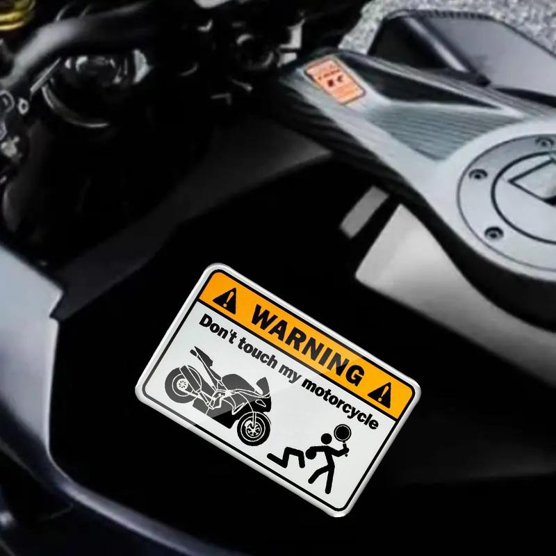 Motorcycle Warning Sticker - "DO NOT TOUCH" Universal Anti-Theft Fuel Tank Decal