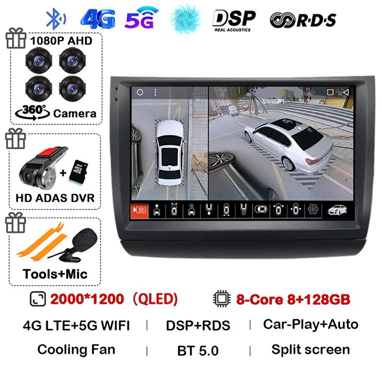 Android 14 Carplay Auto WIFI+4G Car Radio For Toyota Prius 20 2002-2009 Multimedia Player GPS Stereo 360 Camera Head Unit Audio
