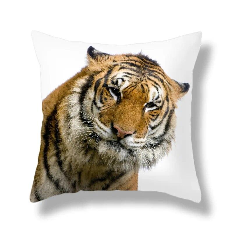 Heimdekoration Tierwelt Tiger Kissenbezug Bett Wohnzimmer Sofa Bürositz Auto Lendenkissen Bezug