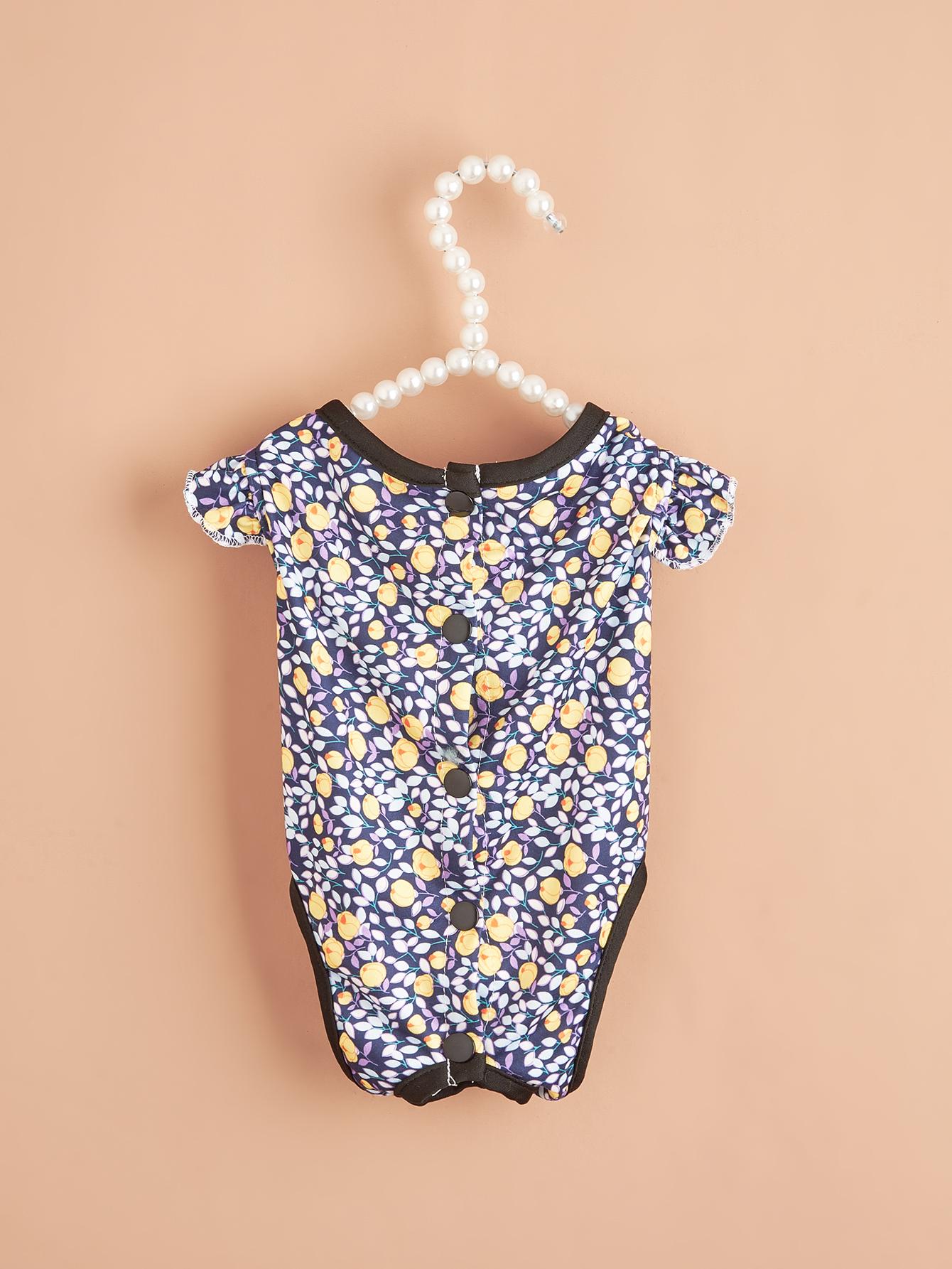 

Dog Pjs Spring Summer Dog Clothes Hem Ruffle for Small Dogs Girl Boy , Cute Pattern Puppy Clothes Doggie Onesies Cat Pet XS（old）