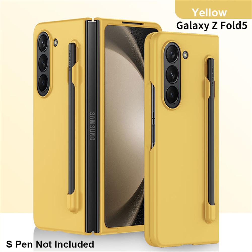 Slim Matte Case For Samsung Galaxy Z Fold 5 5G Case With Pen Slot Holder Hard Plastic Fold Shockproof Cover Skin Feel Protection Shell