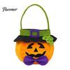 Cute Holiday Gift Bags Halloween Pumpkin Candy Bag, Cartoon Velvet Plush Treat Tote for Toddler Pouch Kids, Reusable Trick or Handbag, Party
