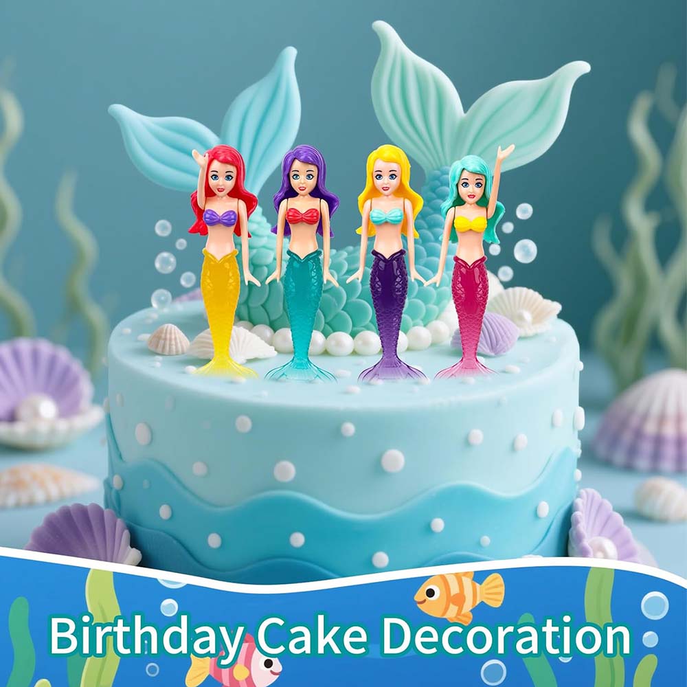 4pcs Mermaid Water Toys Glow In the Dark For Children's Gifts