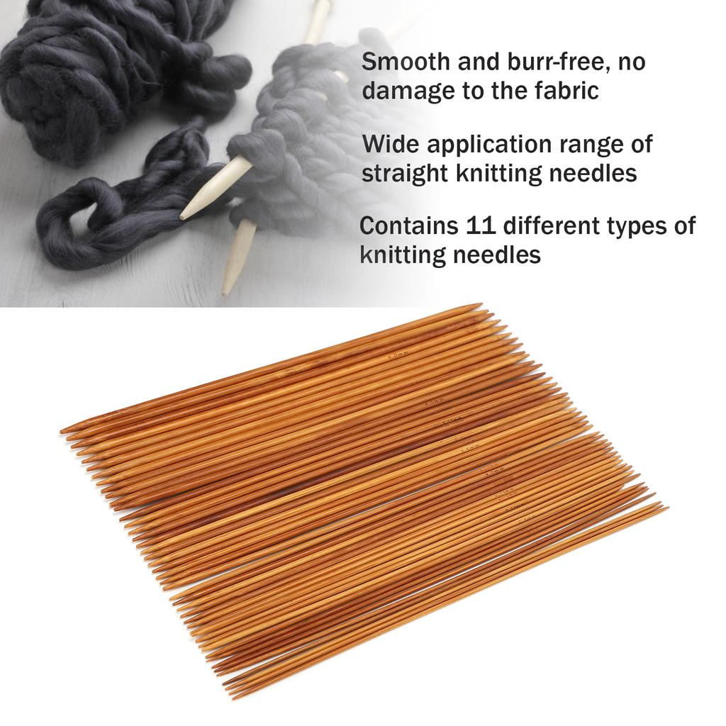 44Pcs Knitting Needle Carbonized Bamboo Double Pointed Household Clothing Making Supplies
