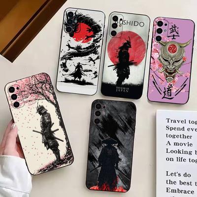 Personalisierte japanische B-Bushido Handyhülle für Samsung S25, S24, S21, S22, S23, S30, Ultra, S20, Plus, Fe, Weiche Silikon-Schwarze Hülle