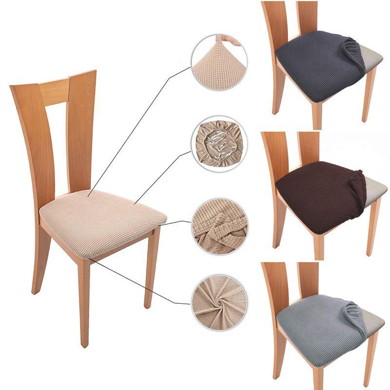 Luxurious Stretch Dining Chair Seat Covers Soft Removable Elastic Slipcovers Protector