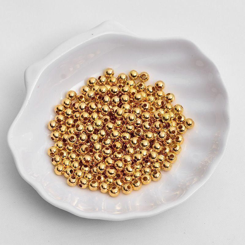 Gold & Silver 2-4mm Color-Retaining Spacer Beads for DIY Bracelets