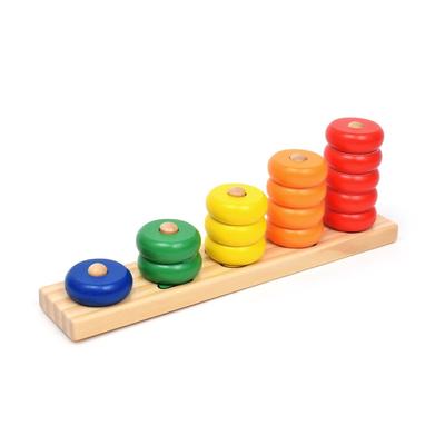 Sıralama Oyunu Halkalarla Saymayı Öğren: 27 x 5 x 9,5 cm, Çam ahşabı, adet başına