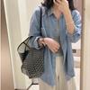 Plus Size Casual Long-Sleeve Plain Shirt for Spring and Autumn
