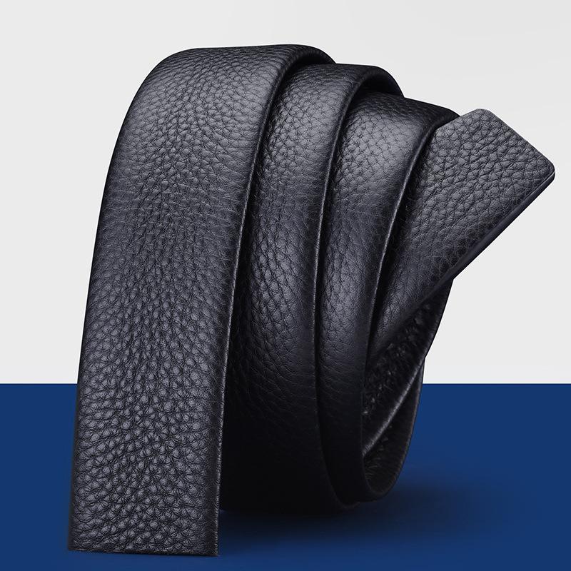 Automatically Buckle Belt Body Strip Belt Male Top Layer Cowhide Width 3.5 130cm