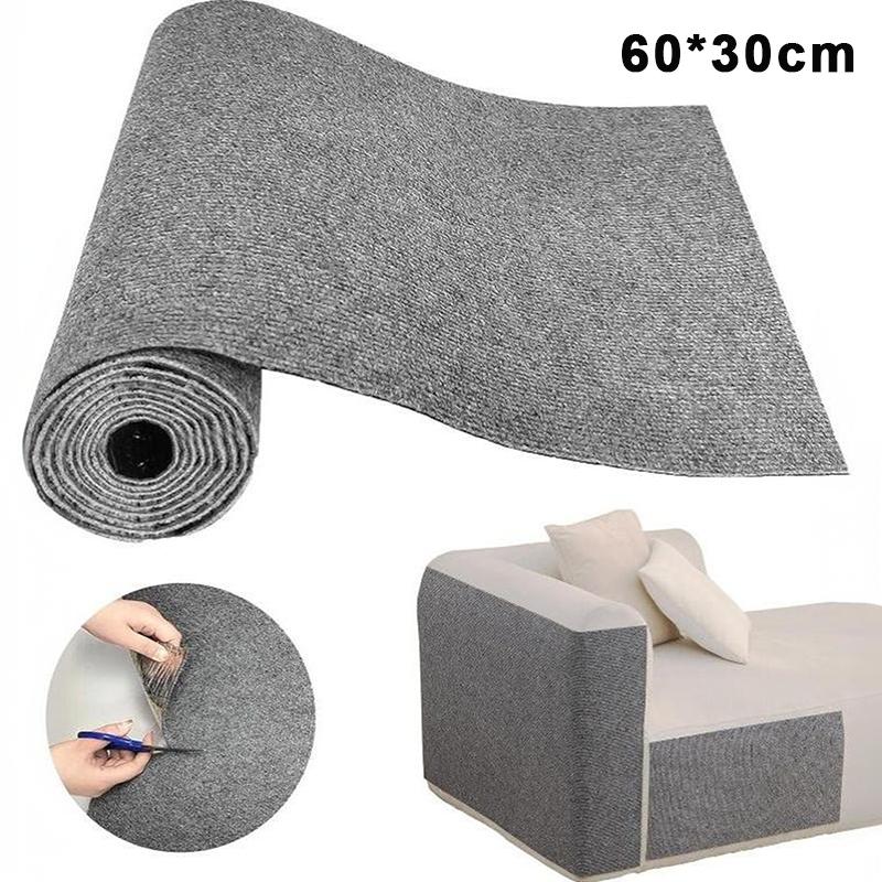 Light Grey Cat Scratch Mat Self Adhesive Carpet Roll Wear Resistant Cat Scratcher Pad For Sofa Furniture Wall Protection
