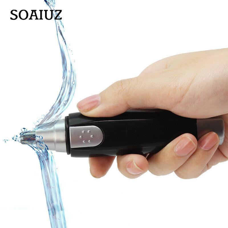 Dry Battery Nose Hair Trimmer Electric Stainless Steel Nose Hair Trimmer for Men and Women Black Nose Hair Trimmer