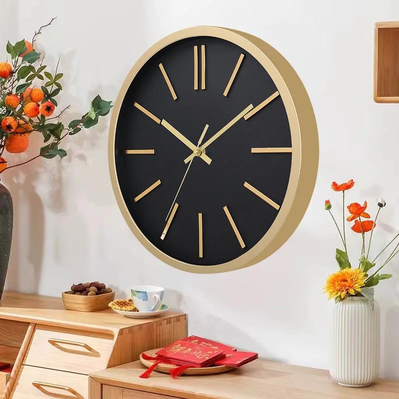 12 Inch Simple  Wall Clock Mute Does Not Tick Round Three-dimensional Wall Hanging Clock for Study Classroom Living Room School
