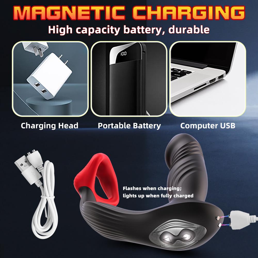 Remote and APP Control Male Prostate Massager Cock Rings Thrusting Butt Plug Vibrator Dildo Anal Plug For Men Woman Adult