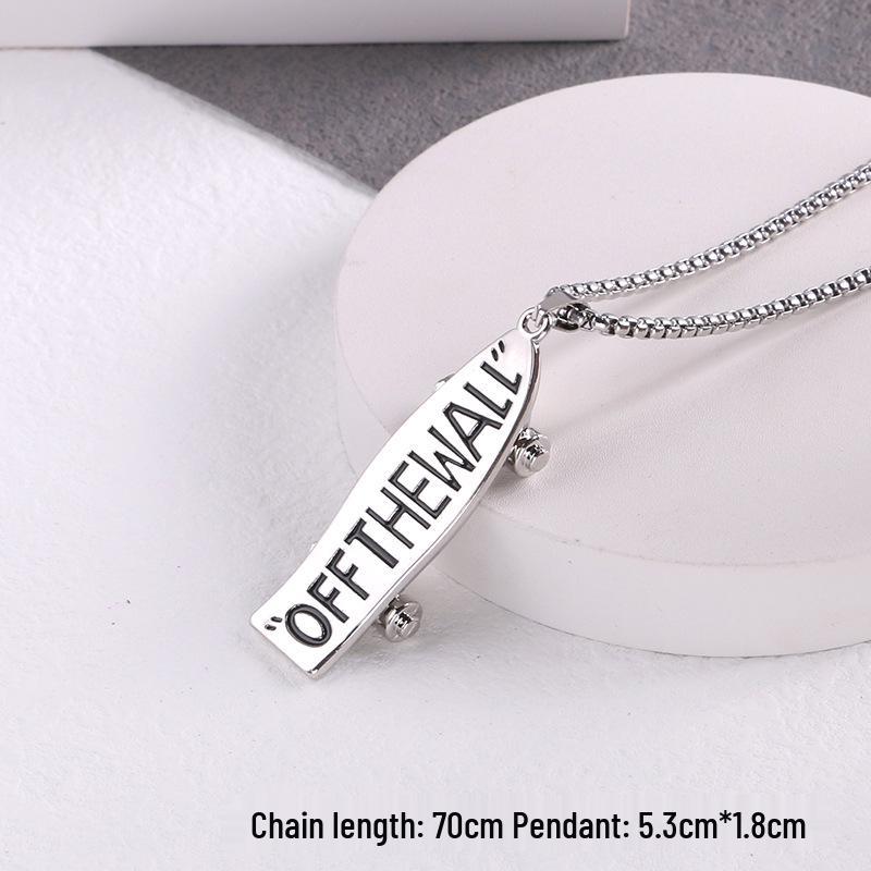 Trendy Titanium Steel Hip Hop Sweater Chain with OFFTHEWALL Letter Pendant for Men
