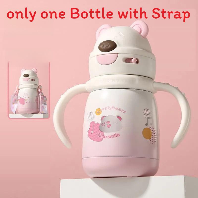 

Childrens Insulated Travel Mug With Handle And Straw For School And Outdoor Use 320ML розовый