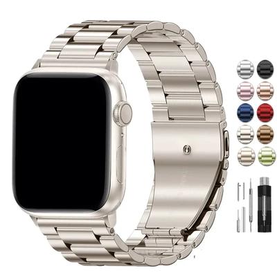 Pulseira de Aço Inoxidável para Apple Watch Ultra 2 49mm Pulseira 44mm 42mm 46mm 41mm 45mm 44 mm IWatch Série 10 9 8 7 SE 6 5 4
