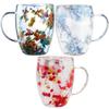 Kaffeetasse, verbrühungssichere Teetasse mit ergonomischem Griff, Kaffeetasse, getrocknete Blumen, doppelschichtige Wärmedämmung, Glasmilchflaschen