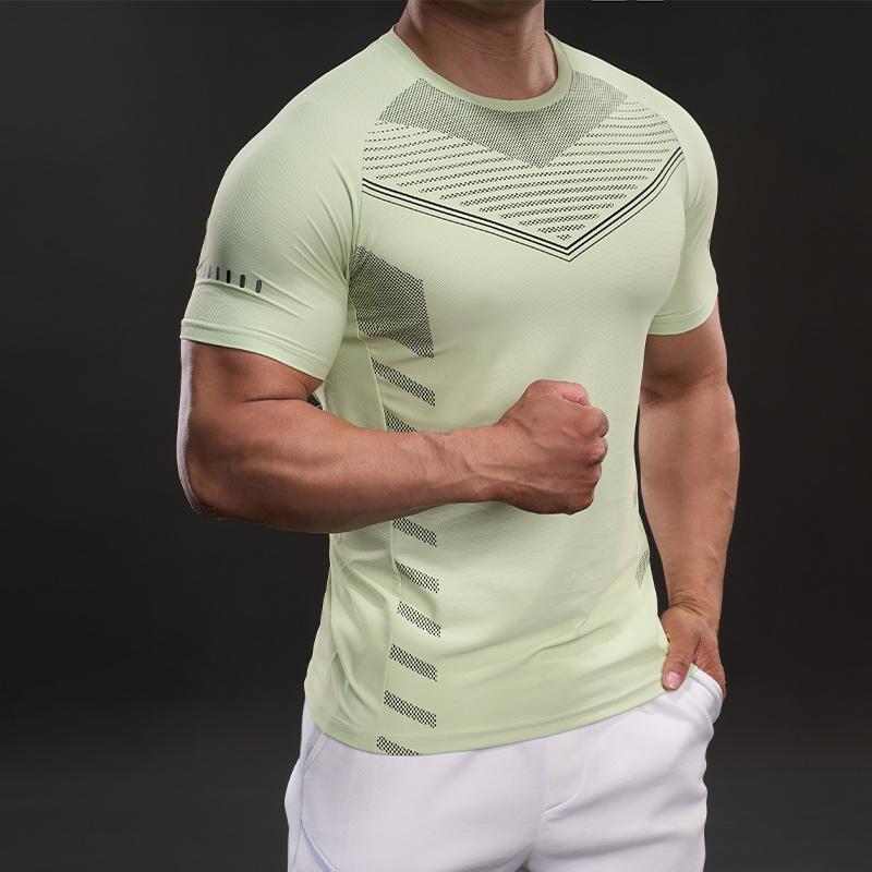 Summer New American Style Casual Short-sleeved T-shirt Fashionable Sports Slim Elastic Fitness Outdoor T-shirt