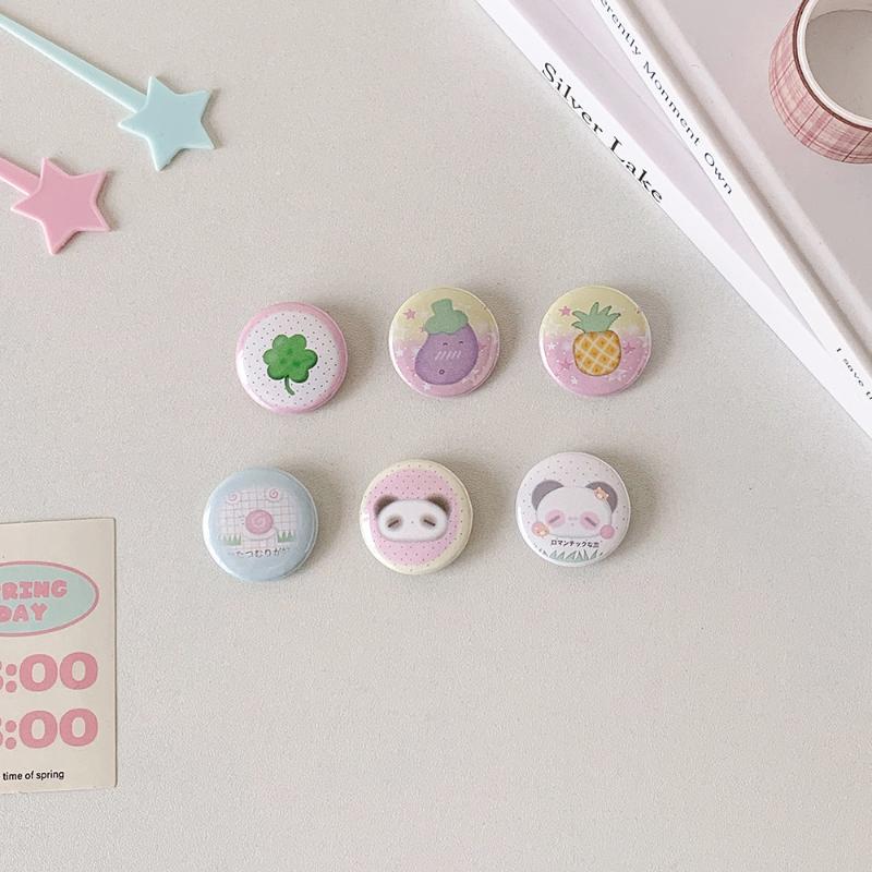 6Pcs/Set Style Four-Leaf Clover 25Mm Mini Small Badage Antique Brooch Decoration Badge Girl Hand Account Badage Suit