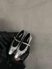 Flat-bottomed silver French spring and autumn niche single shoes women's 2024 new popular skirt Mary Jane evening shoes