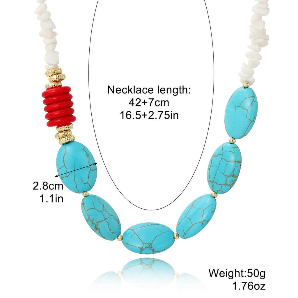 Retro Turquoise Bohemian Ethnic Necklace for Women