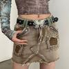 Women Wide Belt Solid Color Design Butterfly Buckle Versatile Belt