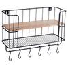 Metal Kitchen Shelf with Hangers 41x12x25.5 Cm