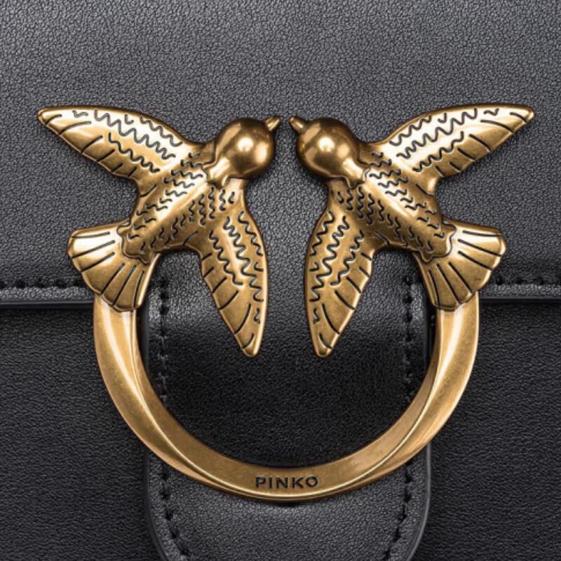 PINKO Women's Leather Swallow Chain Shoulder Bag