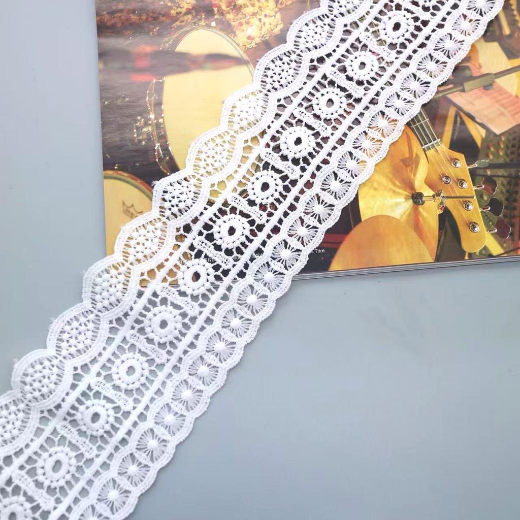 7.5Cm Unilateral Milk Silk Lace, Clothing, Luggage, Shoe Material, Curtain Lace, Accessories, Wave Pattern