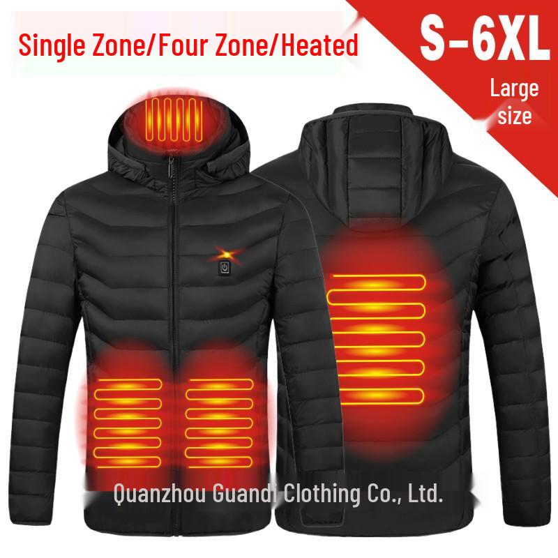 

Унисекс Хлопковая куртка с подогревом с интеллектуальным двойным управлением, 11-зонным подогревом, носимыми технологиями, доступны большие размеры 6XL