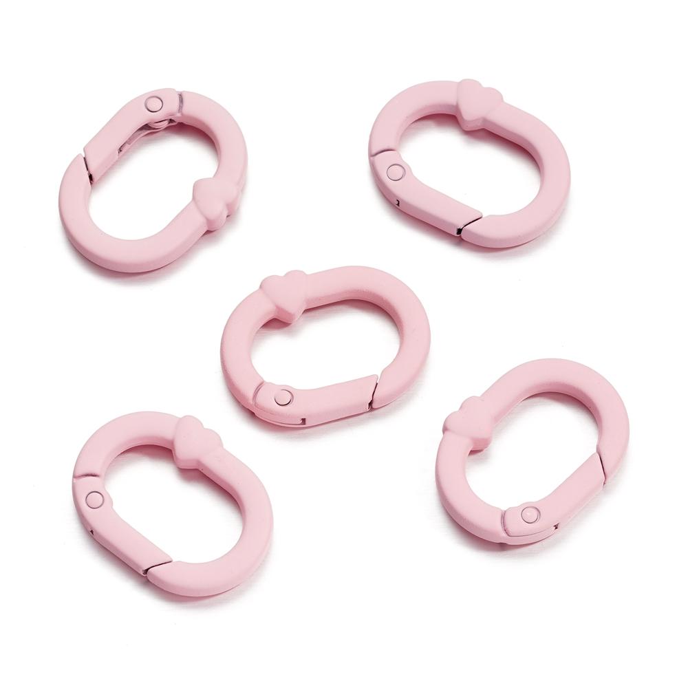 5Pcs Candy Color Metal Oval Ring Snap Hook Spring Clasps Clips Key Ring Connectors for DIY Keychain Jewelry Making Accessories