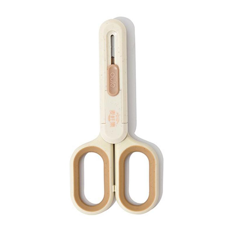 Stationery Straw Series Scissors and Utilization Knife Multifunction Two-in-1 Stainless Steel Paper Cutting Knife Office Cutting