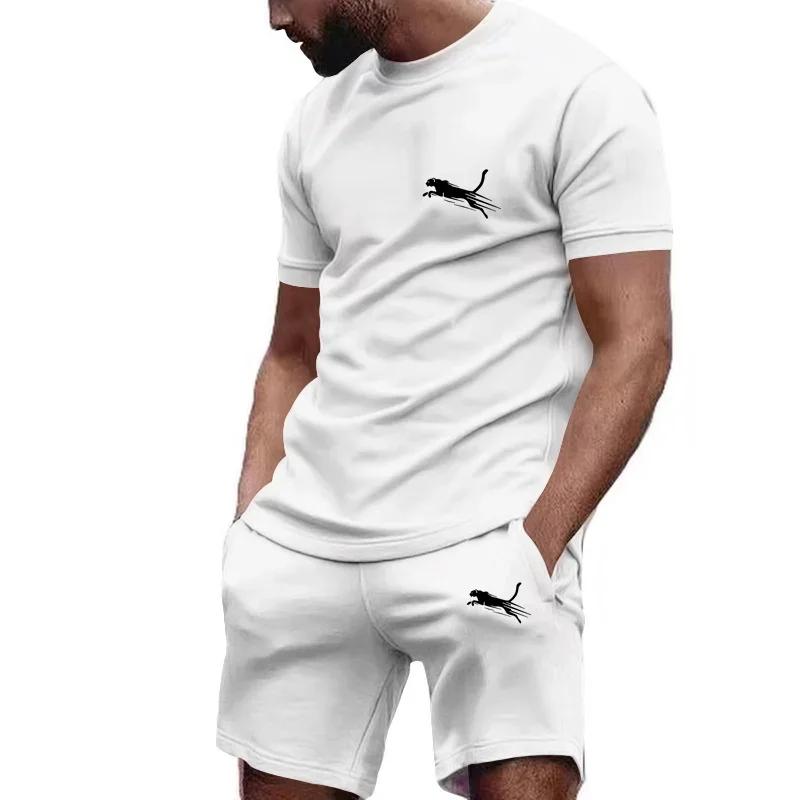 Zomerpak Sportkleding Heren Fitnesspak Sportpak T-shirt met Korte Mouwen + Korte Broek Sneldrogend 2-delige Sets