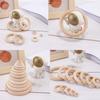 Unfinished Wooden Rings Multiple Sizes Solid Color Natural Wood Circle Rings for Macrame Craft Jewelry Decorative Wooden Hoops