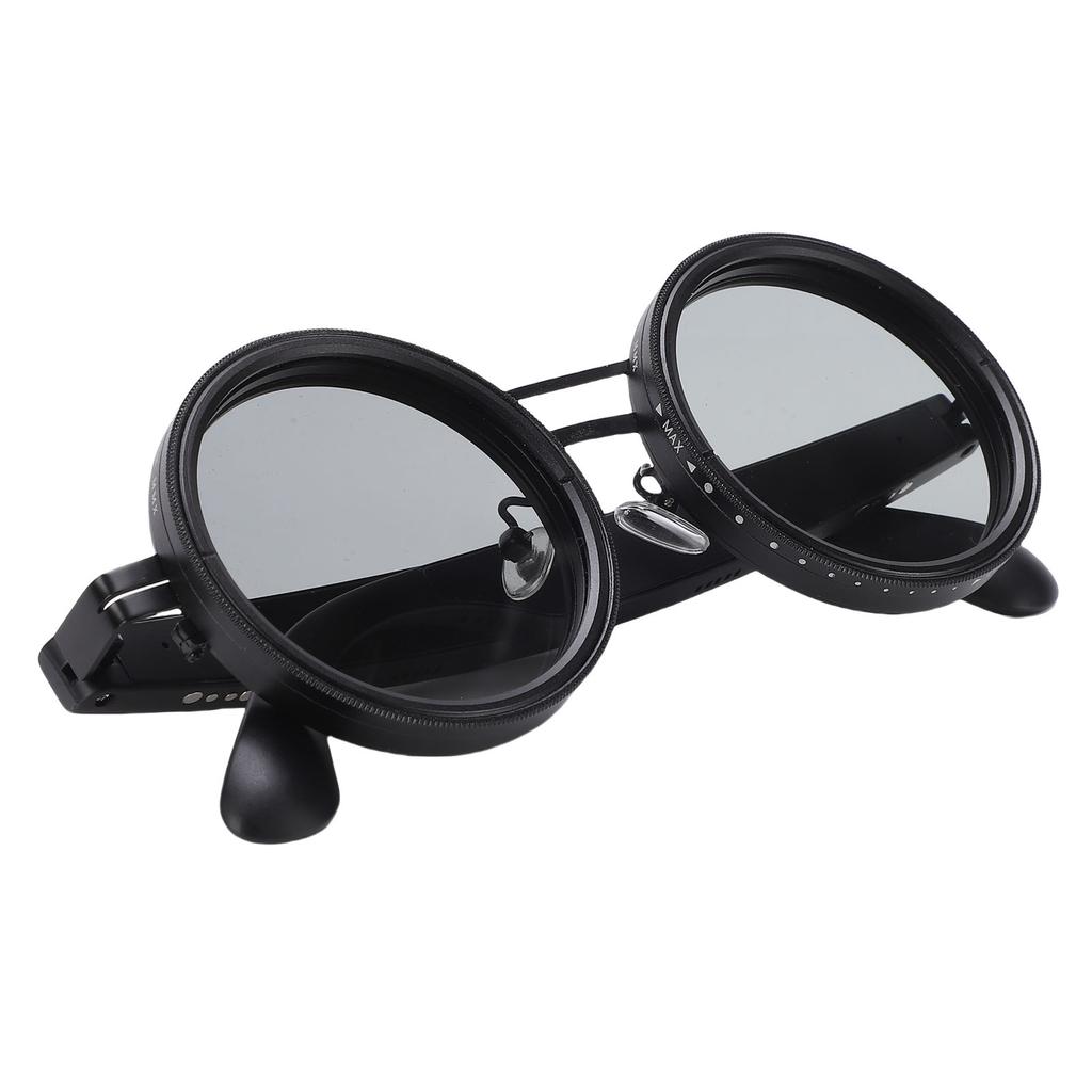 Smart Translation Glasses Round 52mm ND2-400   Dimming Polarized Sunglasses for Daily Use Travel