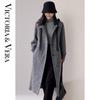 Detachable Hood Wool Long Coat