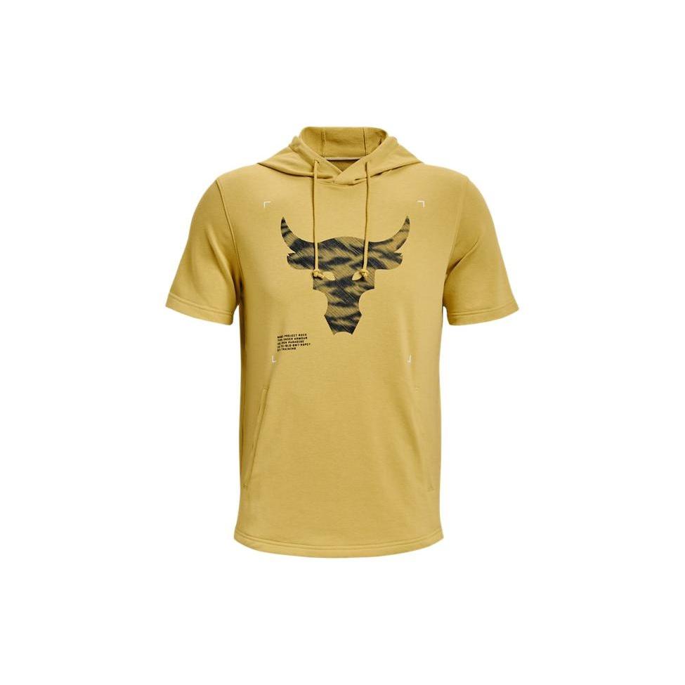 Under Armour Project Rock Terry Short Sleeve Hoodie Yellow Men s 1370465-760 M