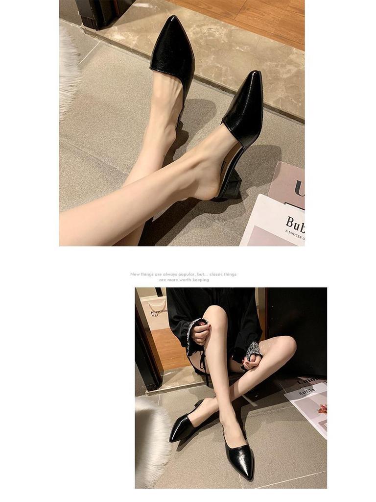 Dames 2023 Zomer Puntige Neus Middenhoge Hak Outdoor Muiltjes