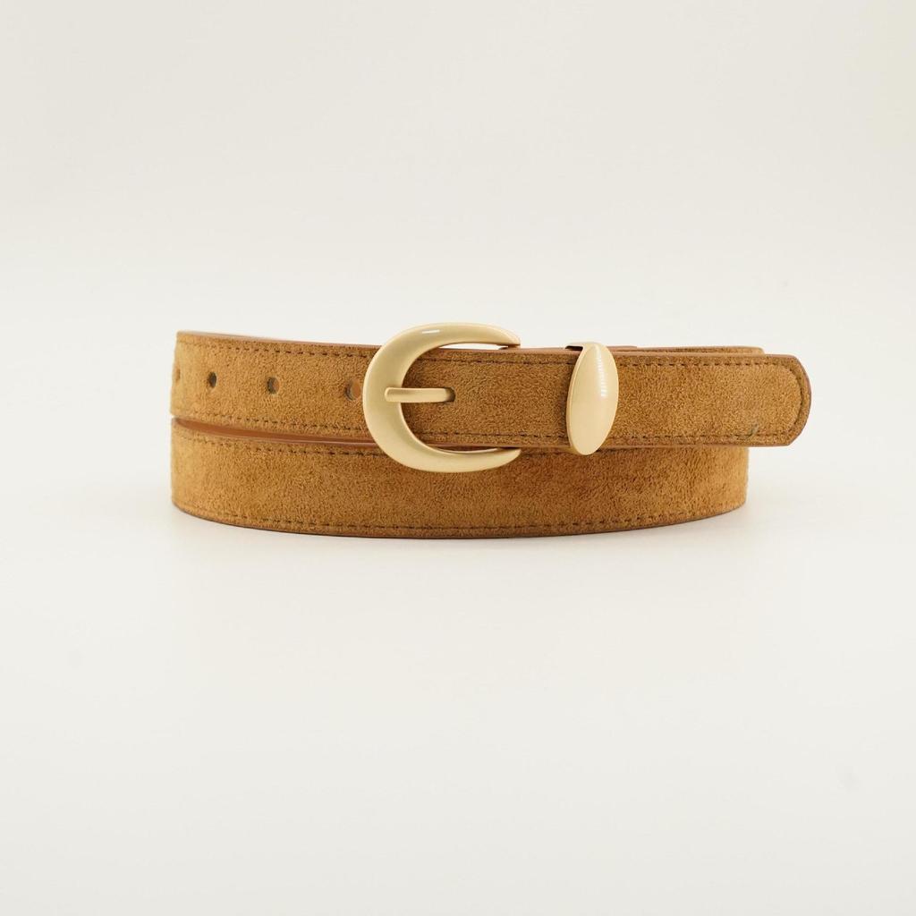 Retro Frosted Women's Faux Suede Belt, Versatile Jeans Accessory
