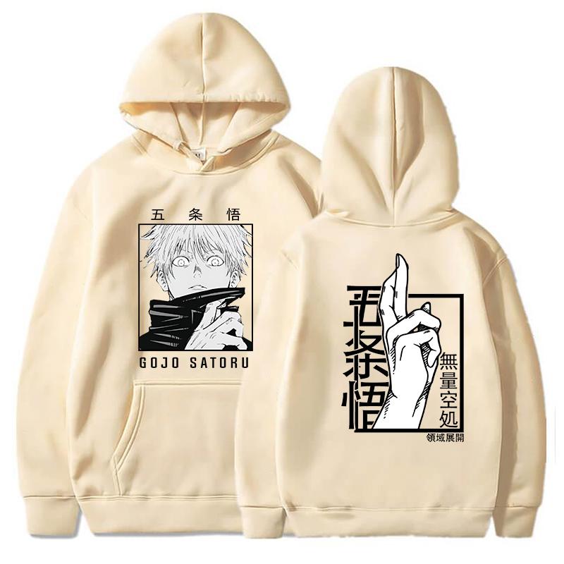 Hot Anime Gojo Satoru Printed Hoodies Autumn Fleece Pullover Unisex Hooded Sweatshirt Harajuku Streetswear Long Sleeve