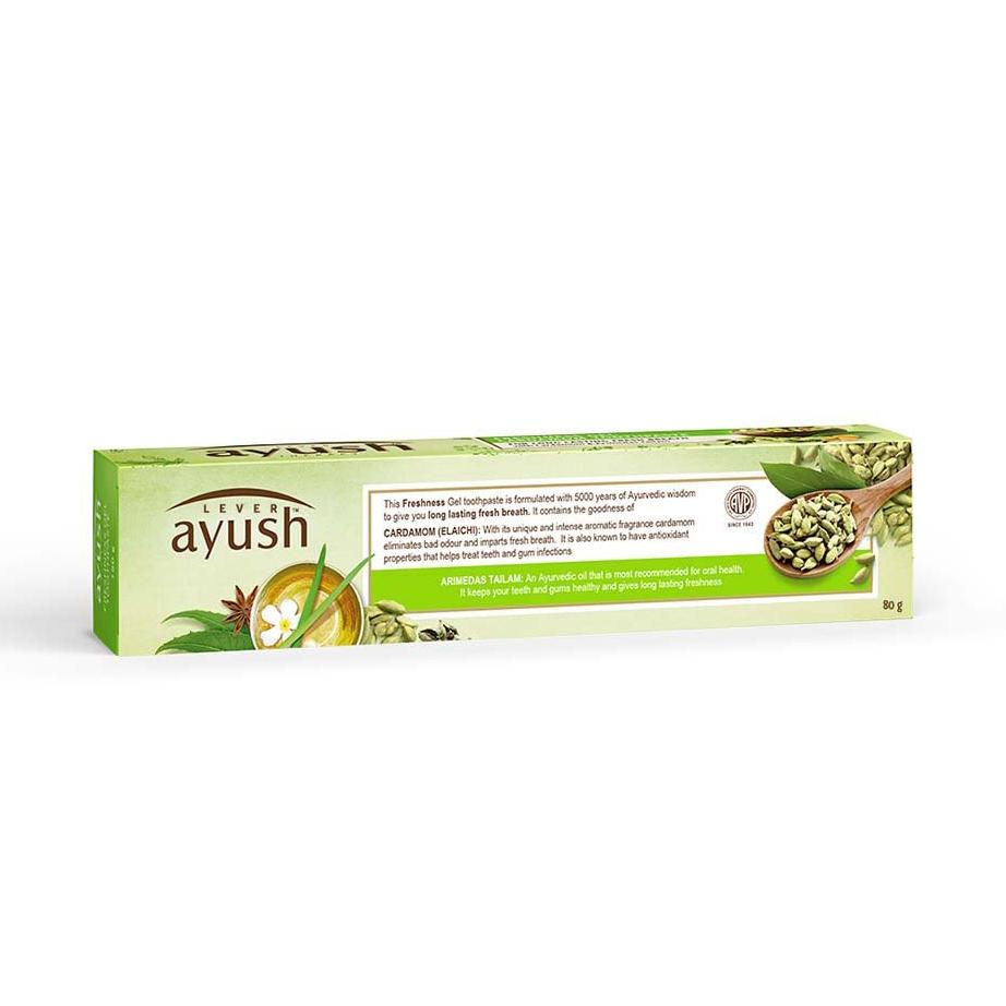 Toothpaste with Cardamom (80 G), Freshness Gel Cardamom Toothpaste Lever Ayush