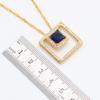 Geometric Blue Stones  Gold Plated Jewelry Sets For Women Earrings Necklace Pendant Ring Bracelet Wedding Birthday Gift
