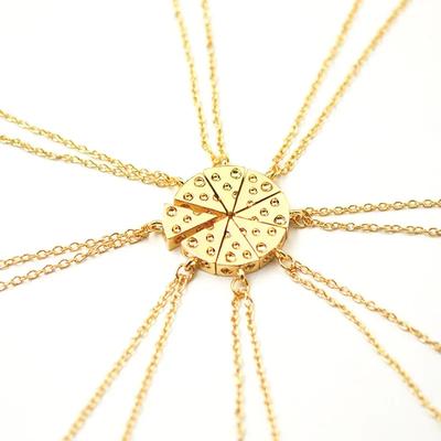 Modische goldene Käse-Halskette für Frauen, schlichte, exquisite kleine Pizza-Essen-Halskette, Party-Schmuck-Accessoires