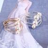 Jewelry Fashion Multi-layer Pearl Diamond Winding Spiral Bracelet Bridal Pearl Bracelet