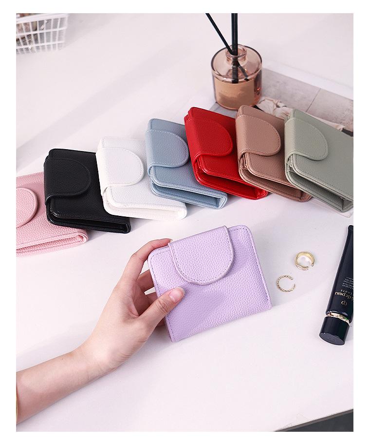 Korean-Style Women's Minimalist Wallet, Dopamine Color, Multi-Card Large Capacity Holder