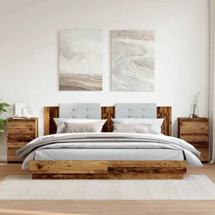 VidaXL Bedside Tables 2 Pcs Old Wood 40x35x62.5 Cm Engineered Wood, Bedside Cabinet, Side Table, Bed Cabinet, 856523