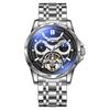 Tourbillon Skeleton Moon Phase Mens Watches Top Brand Luxury Stainless Steel Luminous Automatic Mechanical Watch