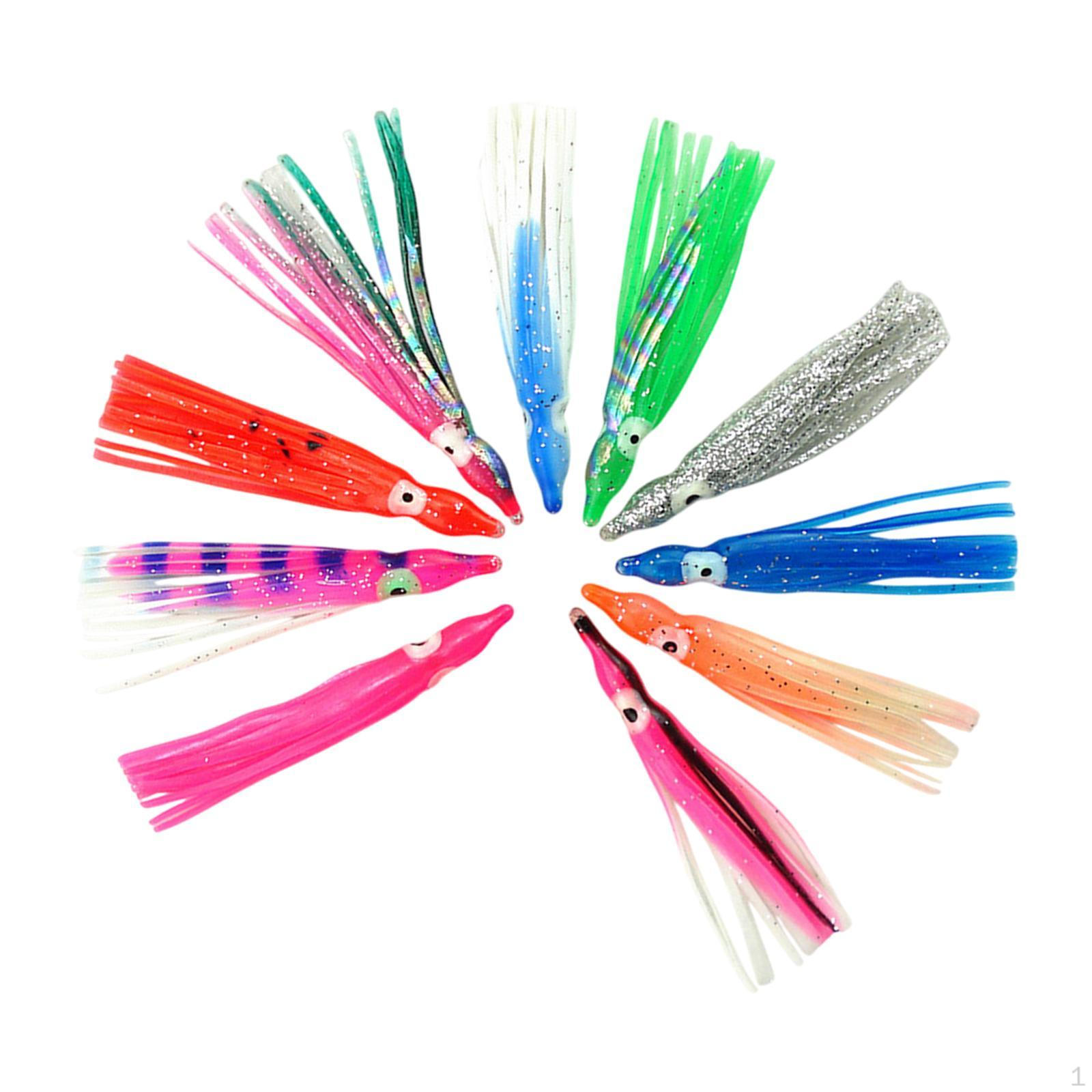 

10 шт. приманок в виде осьминога, кальмаров, случайных и цветных приманок для троллинга 10cm